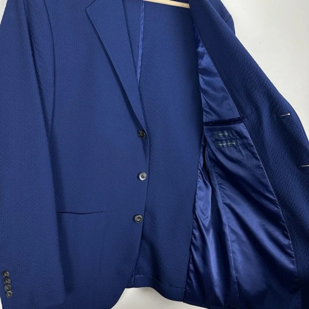 Stafford Men's 46R Textured Navy 3 Button Classic Fit Sport Coat Blazer NEW‎